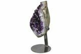 Amethyst Geode Section With Metal Stand - Uruguay #152220-3